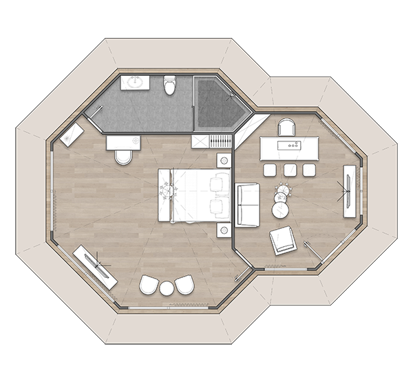 glamping lodge tent M2 layout