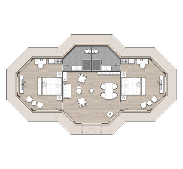 glamping lodge tent M3 layout